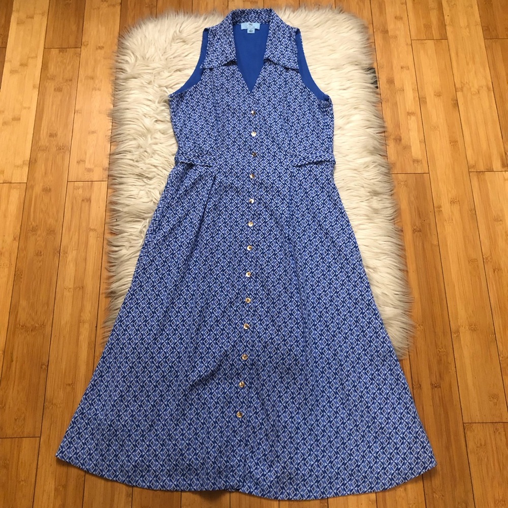 CeCe Geometric Diamond Button Down Collared Flowy… - image 3